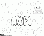 Axel, männlicher Vorname in der skandinavischen und germanischen Ländern verwendet. Axel, Namen in Deutsch, Schwedisch, Dänisch und Norwegisch. Aksel, Variante in Dänisch und Norwegisch; Akseli, Name auf Finnisch. Axel, Name abgeleitet vom hebräischen Namen Absalom oder Avshalom, ihre Bedeutung ist, dass Vater Frieden ist