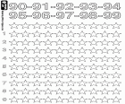 Pädagogische Mappe mit Sternen zum ausmalen und für die Zählung von neunzig zu neunundneunzig