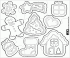 Puzzle mit verzierten Weihnachtsplätzchen. Eingerichteten Cookies sind eine von den Weihnachtstraditionen in vielen Ländern Europas und Amerikas