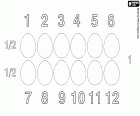 Lernen, um Eier zu zählen, ein Dutzend sind zwölf Eier. Das Dutzend besteht das duodecimal System seit den ältesten Zivilisationen. Zwölf sind die Mond-Phasen-Änderungen in einem Jahr, die Monate des Jahres, die Tierkreiszeichen und die Tiere der chinesischen Astrologie