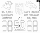 Carolina Panthers gegen Denver Broncos, die Übereinstimmung der Super-Bowl-2016 im 7. Februar 2016 der Levi's-Stadion in Santa Clara, Kalifornien