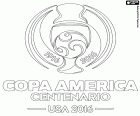 Das Logo der Copa América Centenario, USA 2016, von 3 bis 26. Juni zum Gedenken an 100 Jahre seit der ersten Copa America in 1916