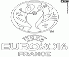 Logo der UEFA EURO 2016 oder Fußball-Europameisterschaft 2016. Der Wettbewerb wird in Frankreich vom Juni 10, 10. Juli 2016 statt