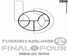 Die Final Four 2016 Berlin Basketball Euroleague logo. 13 bis 15. Mai 2016 in der Mercedes-Benz Arena, Berlin, Deutschland. Halbfinale-Spiele sind Fenerbahce Istanbul gegen Laboral Kutxa von Vitoria - Gasteiz und ZSKA Moskau gegen Lokomotiv Kuban