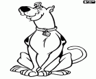 Scooby Doo die Hunde sitting auf den Hinterbeinen wie ein sehr gehorsamer Hund