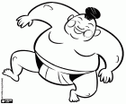 Ein Sumo-Ringer, ein typisches Sport in Japan