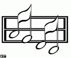 Ein Symbol für die Musik mit zwei Noten