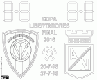 Independiente del Valle gegen Atletico Nacional. Das Finale der Copa Libertadores 2016 in beiden Partien zwischen dem ecuadorianischen Club und der kolumbianischen Club: das erste Spiel in Sangolquí, Ecuador, 22. Juli 2016. Das zweite Match in Medellin, Kolumbien, 27. Juli 2016
