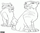 Diego und Shira sind ein paar von Säbelzahntiger, zwei Charaktere aus den Abenteuern von Ice Age