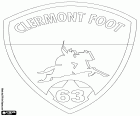 Schild des Fußball-Club mit Sitz in Clermont-Ferrand, Stadt im Zentrum Frankreichs und historische Hauptstadt der Auvergne Clermont Foot 63