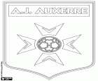 Emblem der Association De La Jeunesse Auxerroise, AJ Auxerre, Fußballverein in Auxerre, Hauptstadt des Departements Yonne, in Burgund, Frankreich