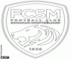 Abzeichen der Fußball Verein FC Sochaux-Montbéliard, FC Souchaux, FCSM, Fußballverein FC Sochaux und Montbéliard, Städte in der Region Franche-Comté im Osten Frankreichs