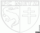 Abzeichen der Football Club de Metz, Fußballverein in der Stadt Metz im Nordosten Frankreichs. Metz war die Hauptstadt von Lothringen, der antiken Region, heute ist die Hauptstadt des Departements Moselle