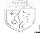 Schild von Lille Olympique Sporting Club, LOSC Lille, Fußballverein mit Sitz in Lille, Stadt im Norden Frankreichs und Hauptstadt der Region Nord-Pas-de-Calais-Picardie