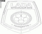 Logo des FK Lada Toljatti, Fußballverein in Togliatti oder Togliatti, Stadt in der Oblast Samara, im Süd-Osten des Europäischen Russlands. Futbolnyj Kłub Lada Toljatti, Russische ursprünglichen Namen transliteriert