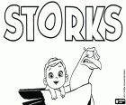 Das original in Englisch Storks, Störche Abenteuer im Anflug, ein Animationsfilm auf der Legende von den Störchen und die Babys logo