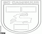 Schild des SC Cambuur, Fußballverein in Leeuwarden, Stadt im Norden der Niederlande und Hauptstadt der Provinz Friesland