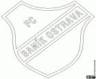 Schild des FC Baník Ostrava, Fußballverein in die Schlesisch-Viertel in der Stadt Ostrava, die drittgrößte Stadt des Landes und der Hauptstadt der Mährisch-Schlesischen Region im Nordosten der Tschechischen Republik