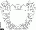 Schild des Futebol Clube Famalicão, Fußballverein in Vila Nova de Famalicão, Stadt der nördlichen Region von Portugal im Distrikt Braga