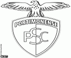 Schild des Portimonense Sporting Clube, Sportverein mit Sitz in Portimão, touristische Stadt mit dem Atlantischen Ozean im Süden Portugals, im Bezirk Faro an der Algarve-Küste