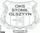 Emblem der OKS Stomil Olsztyn, Olsztyński Klub Sportowy Stomil Olsztyn, Sportverein mit Sitz in Allenstein, Stadt im Nordosten Polens und Hauptstadt der Woiwodschaft Ermland-Masuren. Olsztyn ist bekannt für seine Seen und Wälder