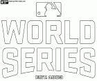 Ein Logo der World Series, Meisterschaft in Saisonende, im Herbst, zwischen den Champions der beiden Profiligen, National League und American League