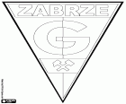 Schild von Górnik Zabrze, Fußballverein mit Sitz in Zabrze, Stadt in der Metropolregion Kattowitz in der Schlesischen Woiwodschaft im Süden von Polen