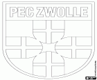 Abzeichen von PEC Zwolle, Fußballklub mit Sitz in Zwolle, Stadt in der zentral-östlichen die Niederlande und die Hauptstadt der Provinz Overijssel