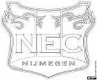 Abzeichen von Nijmegen Eendracht Combinatie, NEC Nijmegen, Fußballverein mit Sitz in Nijmegen, Stadt in der Provinz Gelderland liegt am Ufer des Flusses Waal im Osten der Niederlande, nahe der Grenze zu Deutschland