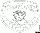 Logo von Athlitikos Omilos Xanthi, Fußballverein mit Sitz in Xanthi, Stadt in der Region von OstMazedonien und Thrace, im Nordosten von Griechenland