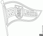 Emblem der KS Lechia Gdańsk, Klub Sportowy Lechia Gdańsk, Fußballverein in Danzig, Hafenstadt an der Ostsee und die Hauptstadt von Woiwodschaft Pommern, in Nordpolen. Danzig ist berühmt für die Gewerkschaft Solidarność, Solidarnosc in Polen