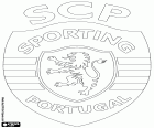 Abzeichen der Sporting Clube de Portugal, auch fälschlicherweise bekannt als Sporting Lissabon, Sport-Club und Fußball-Club mit Sitz in Lissabon, die Hauptstadt von Portugal