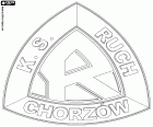 Logo von Ruch Chorzów SA, Fußball-Club mit Hauptsitz in Chorzów, Stadt in der Woiwodschaft Schlesien, im Süden von Polen. Chorzów ist Teil des Metropolitan Area von Schlesien zusammen mit Katowice und anderen Gemeinden