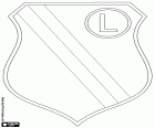 Schild von Legia Warschau, Legia Warszawa SA, Fußballverein mit Sitz in Warschau, Stadt an den Ufern der Weichsel im Zentrum-Osten des Landes. Warschau ist die Hauptstadt von Polen und der Woiwodschaft Masowien