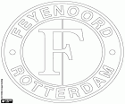 Schild von Feyenoord, Fußballverein mit Sitz in Rotterdam, die Stadt mit mehr Einwohnern der Provinz Süd-Holland im Westen der Niederlande