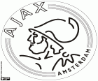 Schild von Ajax, AFC Ajax, Amsterdamsche Football Club Ajax, Fußballverein mit Sitz in Amsterdam, die wichtigsten und am dichtesten besiedelte Stadt der Provinz Nordholland, die Hauptstadt der Niederlande