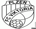 Abzeichen des FC Viktoria Plzeň, Fußballverein mit Sitz in Pilsen, Stadt in der Region historische von Böhmen, im Westen der Tschechischen Republik. Diese tschechischen Stadt liegt etwa 90 km westlich von Prag und ist berühmt in der ganzen Welt mit dem Bier