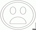 Ein Emoticon mit Smiley Gesicht mit zerfurchte Stirn und offenem Mund