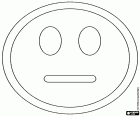Die Emotikon Mit dem Ausdruck keine, Smiley mit einem neutralen Gesicht Emoticons