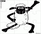 Puzzle vom Schaf Shaun auf eines der Tanzschritte