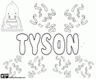Tyson, englische Bezeichnung für Jungen, die aus dem gleichen englischen Familiennamen mit verschiedenen möglichen Ursprünge, Tyson, Variante von Tayson und Dyson kommt