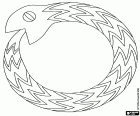 Der Ouroboros ist ein uraltes Symbol, das aus dem alten Ägypten Ikonographie kommt. Der Ouroboros ist eine Schlange beißen seinen eigenen Schweif. Der Ouroboros ist ein Symbol für die Gnosis und Hermetik geworden.