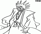 Kenpachi Zaraki, ein Charakter aus Bleach, eine mächtige und imposante Shinigami, eine Seele, die kämpft gegen die Hollows in der realen Welt