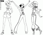 Die drei wichtigsten Protagonisten des Totally Spies, drei junge Mädchen, Clover, Alex und Sam