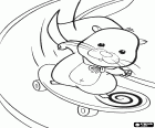 Der Hamster von Zhu Zhu Pets, Mr Squiggles in einer Abfahrt mit seinem skateboard