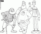 Drei Generationen der Familie Santa Claus, veraltete Großvater, der aktuellen Santa Claus und der junge Arthur Christmas