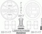 In bestreiten das Finale der 2017 Copa Libertadores zwischen Gremio Porto Alegre und Club Atlético Lanús. Erstes Länderspiel in Porto Alegre (Brasilien) im November 22, zweiten match in Lanus (Argentinien) im November 29. Enthält das neue Logo und den neuen offiziellen Namen, Conmebol Libertadores Bridgestone 2017