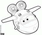 Mira ihr Flugzeug in Form, ein Flugzeug-Roboter von Super Wings