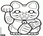 Maneki-Neko, beliebte japanische Figur, der Talisman des Glücks in der japanischen tradition