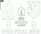 Olympique de Marseille gegen Atletico de Madrid, das Finale der UEFA Europa League 2017-2018, 16. Mai 2018, in den Parc OL, Lyon, Frankreich